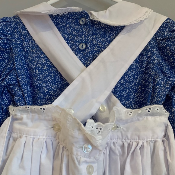Kids Vintage Floral Apron Dress Size Small - Picture 3 of 4